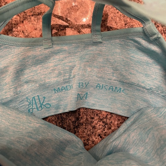 Bundle of 3 Akamc Womens Sports Bras Blue Periwinkle and Pink Medium - Picture 3 of 8